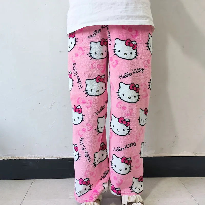Sanrio Hello Kitty PJ Pajamas Soft Warm Fuzzy Cute Sleepwear Comfy