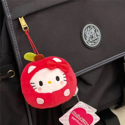 Sanrio Hello Kitty Plushie Apple Head Keychain Pendant