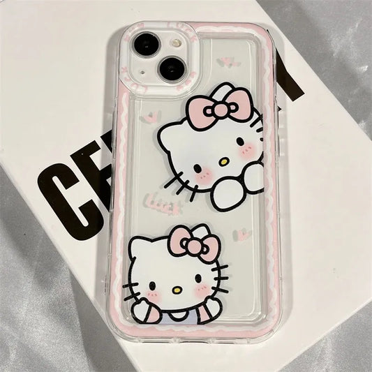 Hello Kitty linda funda de teléfono transparente para iPhones