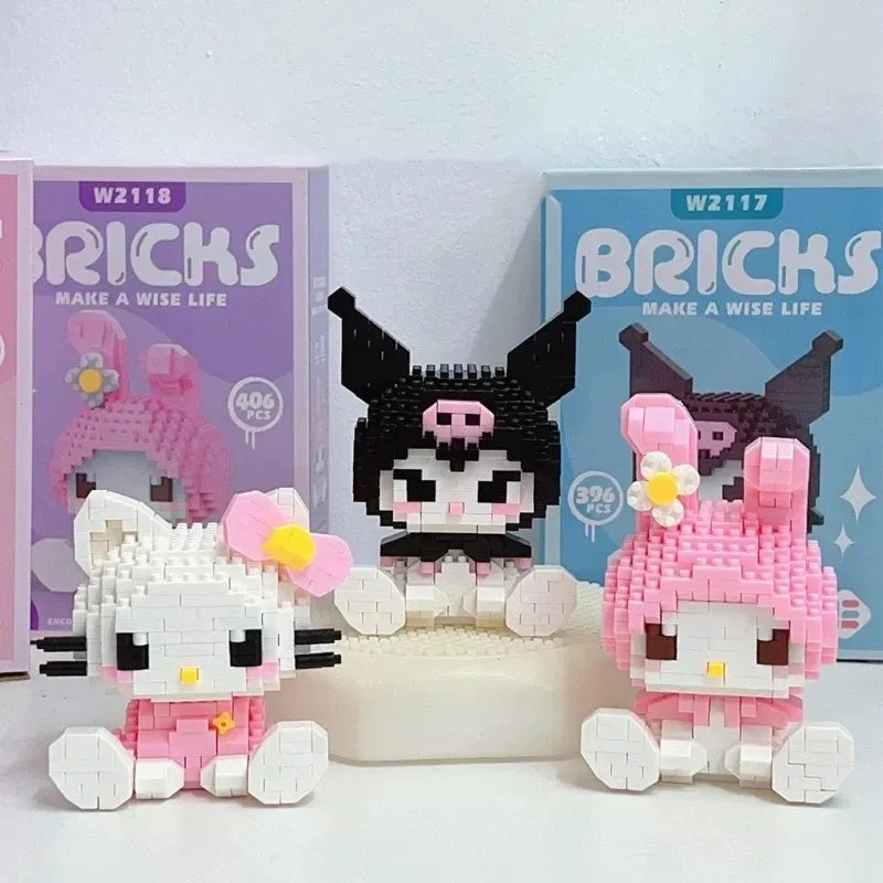 Sanrio Building Block Assembled Toys Hello Kitty Kuromi My Melody Gift