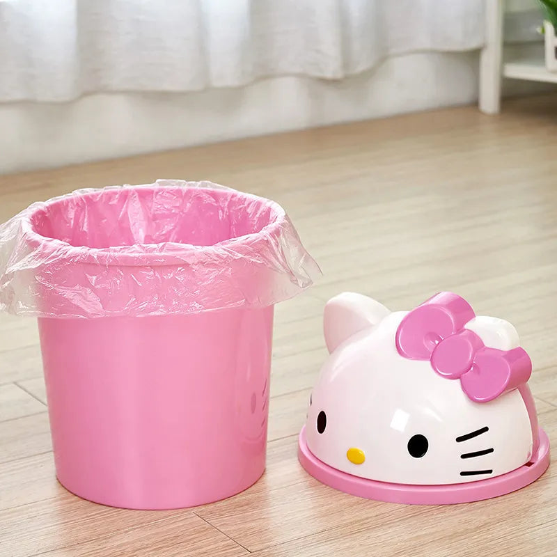 Sanrio Hello Kitty Trash Can Rubbish Bin Garbage Kawaii Indoor Decor