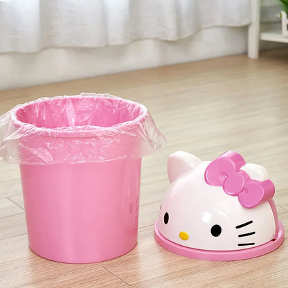 Sanrio Hello Kitty Trash Can Rubbish Bin Garbage Kawaii Indoor Decor