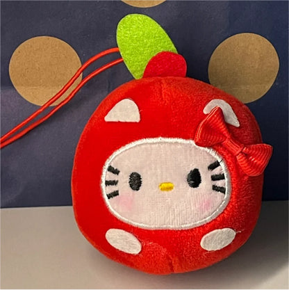 Sanrio Hello Kitty Plushie Apple Head Keychain Pendant