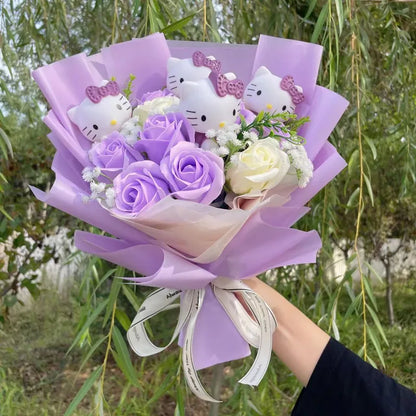 Sanrio Hello Kitty ramo de flores de felpa regalos de graduación de cumpleaños del día de San Valentín