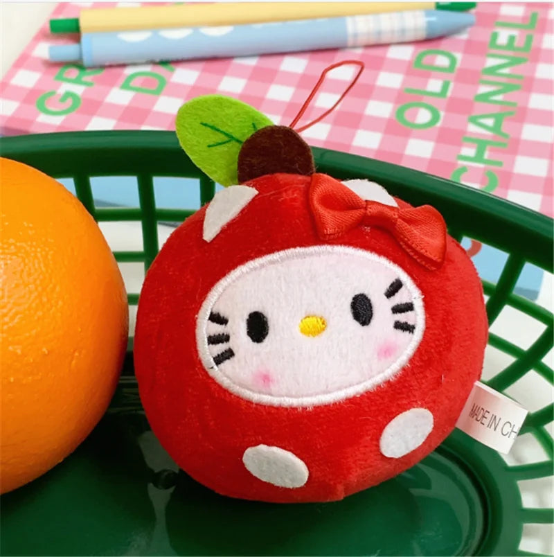 Sanrio Hello Kitty Plushie Apple Head Keychain Pendant