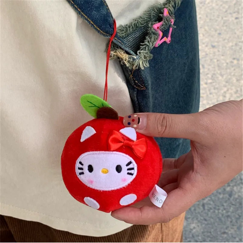 Sanrio Hello Kitty Plushie Apple Head Keychain Pendant