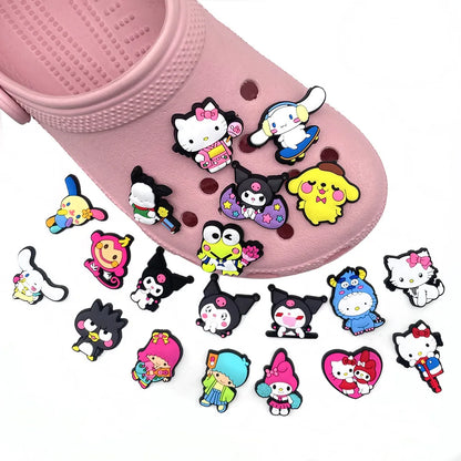 Sanrio 10Pcs Croc Charms Hello Kitty Kuromi My Melody Cinnamoroll Shoe Accessories