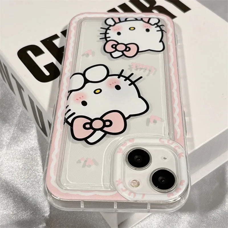 Hello Kitty linda funda de teléfono transparente para iPhones