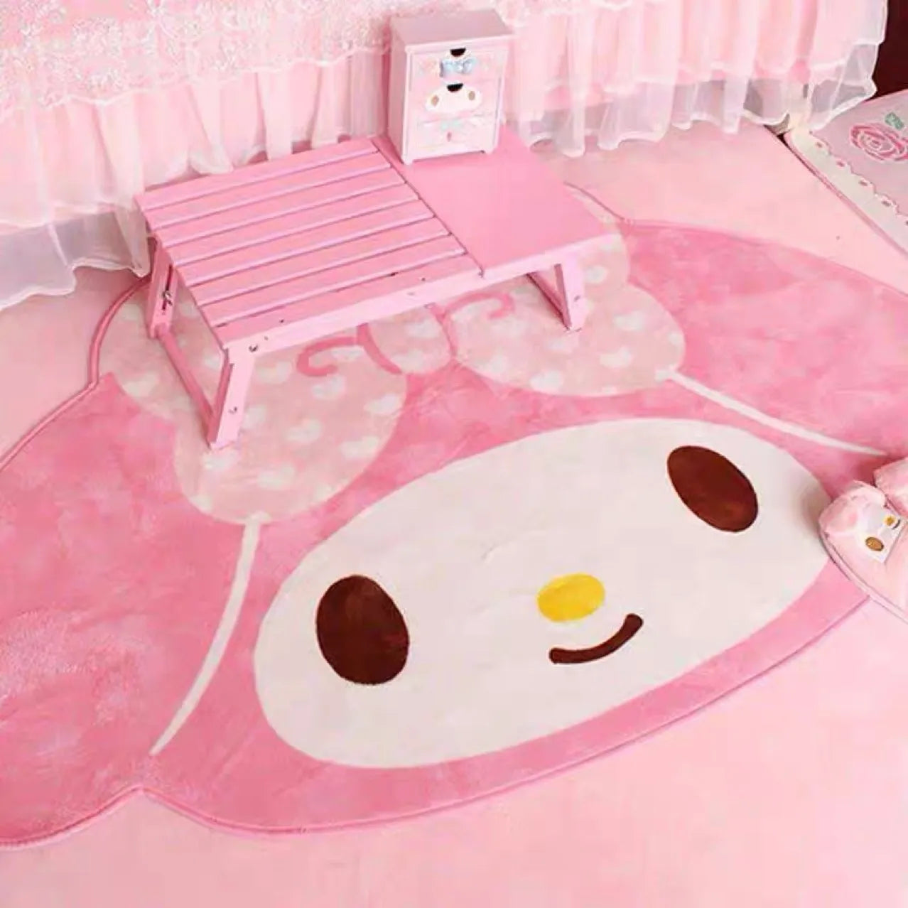 Sanrio Hello Kitty My Melody Carpet Super Soft Bedroom Fuzzy Mat Rugs