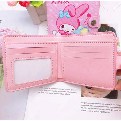 Sanrio Hello Kitty My Melody Cinnamoroll Kuromi Cute Leather Folding Wallet