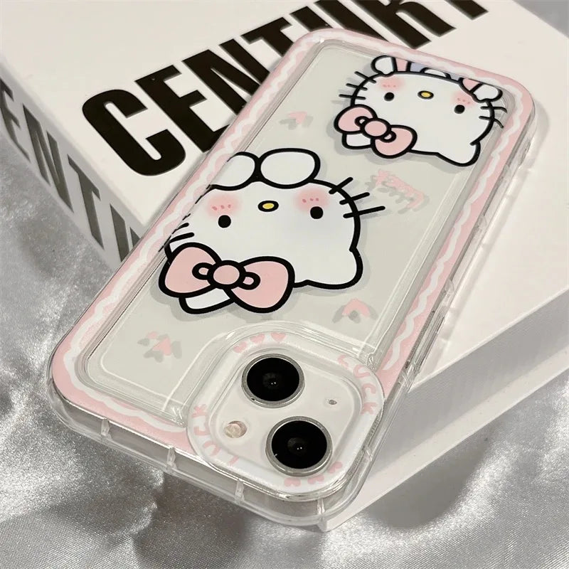 Hello Kitty linda funda de teléfono transparente para iPhones