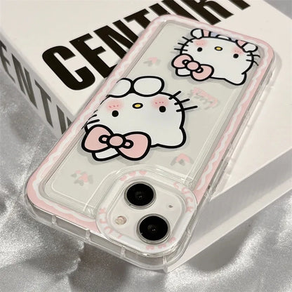 Hello Kitty linda funda de teléfono transparente para iPhones