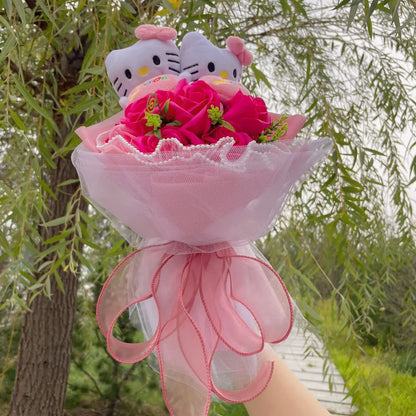 Sanrio Hello Kitty ramo de flores de felpa regalos de graduación de cumpleaños del día de San Valentín