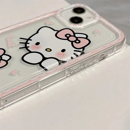 Hello Kitty linda funda de teléfono transparente para iPhones