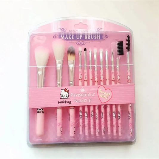 Sanrio 12Pcs/Set Hello Kitty Makeup Brushes Beauty Set