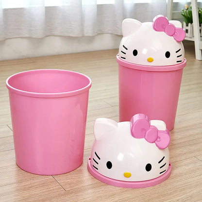 Sanrio Hello Kitty Trash Can Rubbish Bin Garbage Kawaii Indoor Decor