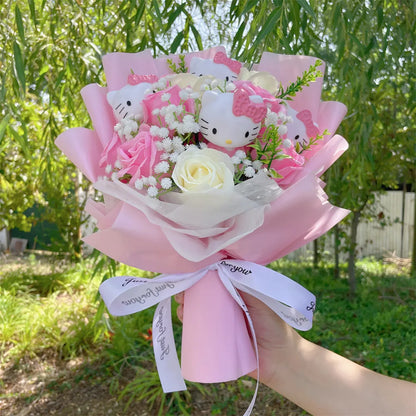 Sanrio Hello Kitty ramo de flores de felpa regalos de graduación de cumpleaños del día de San Valentín