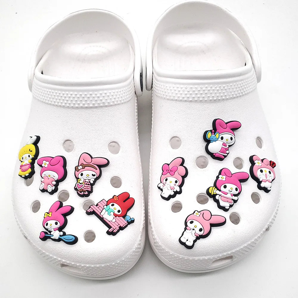 Sanrio 10Pcs Croc Charms Hello Kitty Kuromi My Melody Cinnamoroll Shoe Accessories