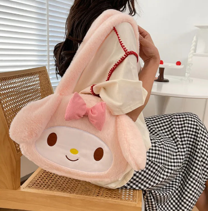 Sanrio Plush Kuromi Cinnamoroll My Melody Tote Handbags Shoulder Bags Purse