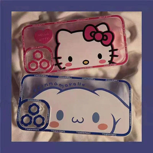 Hello Kitty Cinnamoroll Linda funda de teléfono transparente para iPhones