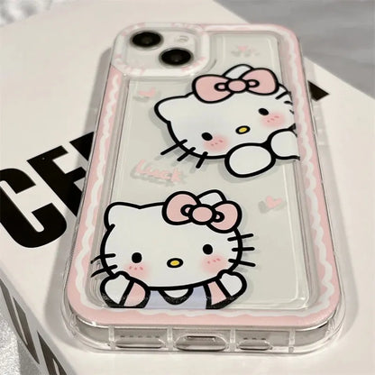 Hello Kitty linda funda de teléfono transparente para iPhones