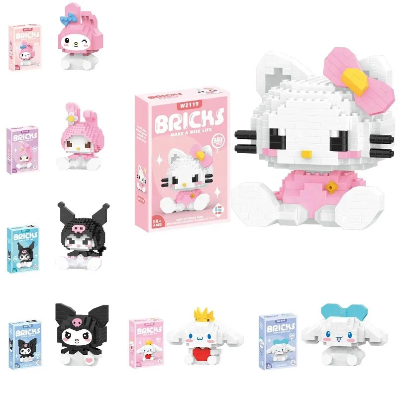 Sanrio Building Block Assembled Toys Hello Kitty Kuromi My Melody Gift