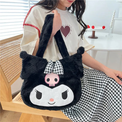 Sanrio Plush Kuromi Cinnamoroll My Melody Tote Handbags Shoulder Bags Purse